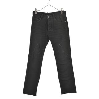 クロムハーツ(Chrome Hearts)のCHROME HEARTS クロムハーツ FLEURKNEE DNM PANTS フレアニー ステッチデニムパンツ ブラック(デニム/ジーンズ)