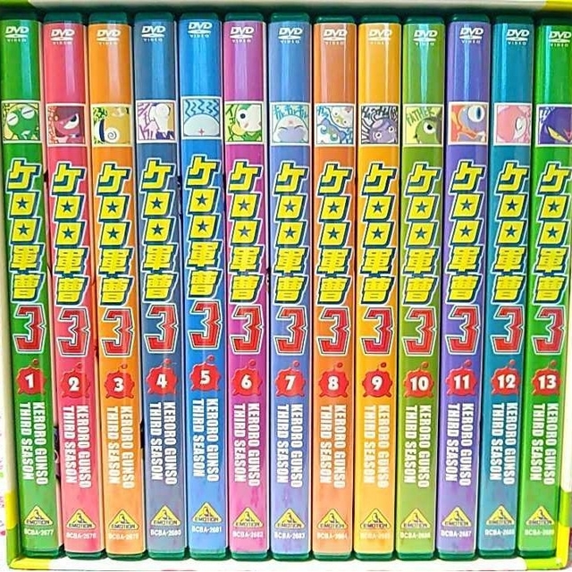 新品同様 ケロロ軍曹 DVD 3rdシーズン全13巻セット+収納BOX付き