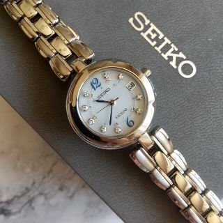 SEIKO - セイコー エクセリーヌ 電波ソーラー 美品 9Pダイヤモンド ...