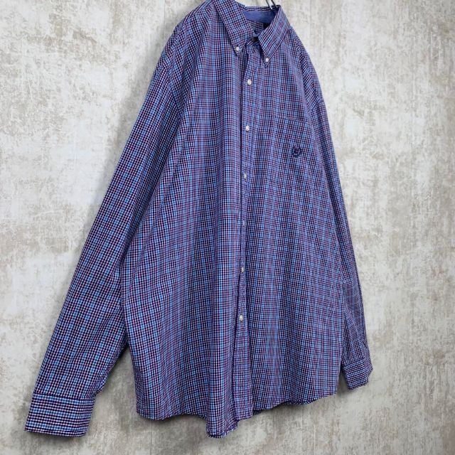 POLO RALPH LAUREN(ポロラルフローレン)の00s 古着 CHAPS ラルフローレン チェックシャツ 長袖 紫 青3XL メンズのトップス(シャツ)の商品写真