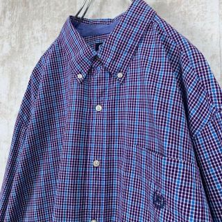 ポロラルフローレン(POLO RALPH LAUREN)の00s 古着 CHAPS ラルフローレン チェックシャツ 長袖 紫 青3XL(シャツ)