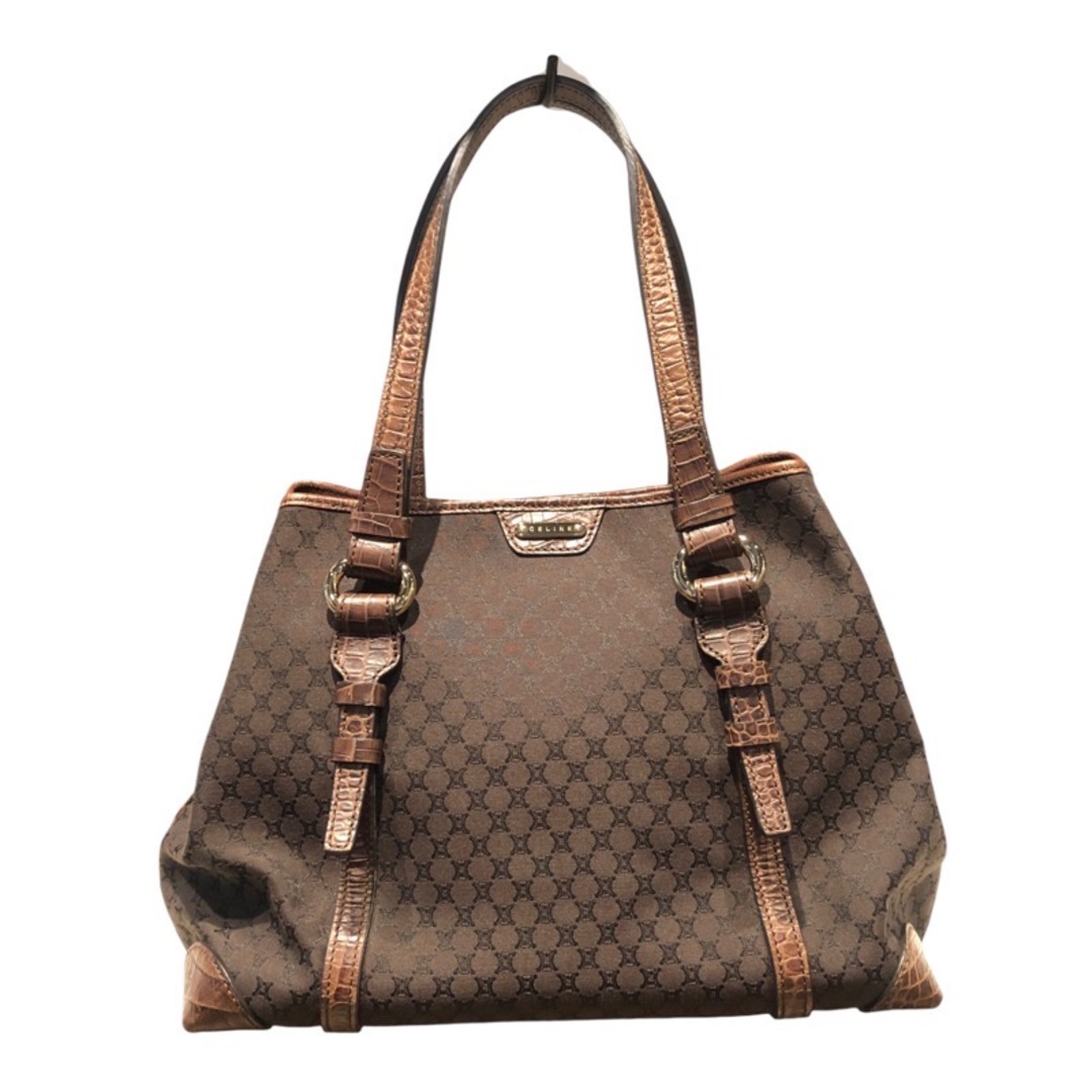 celine - セリーヌ CELINE マカダム柄 トートバッグ GD金具 ブラウン