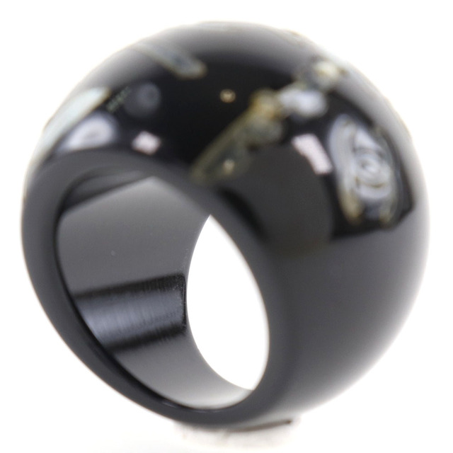 CHANEL(シャネル)の【CHANEL】シャネル ココマーク ツバメモチーフ プラスチック 14号 黒 10A レディース リング・指輪 レディースのアクセサリー(リング(指輪))の商品写真