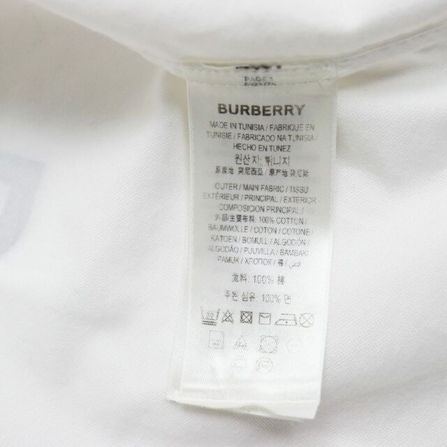 BURBERRY(バーバリー)の美品●20SS バーバリーロンドンイングランド 8023776 ホースフェリー 長袖/ロングスリーブシャツ ホワイト×ブラック S 正規品 メンズ メンズのトップス(シャツ)の商品写真