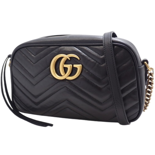 【名入れ無料】 Gucci 40101654304 ブラック黒 レザー ショルダーバッグ スモール キルティング グッチショルダーバッグ - ショルダーバッグ