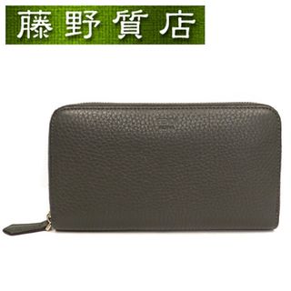 フェンディ(FENDI)のフェンディ FENDI ラウンドファスナー　長財布 8M0299 型押しレザー ダークグレー  8145(長財布)