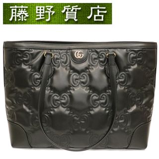 グッチ(Gucci)の（未使用品）グッチ GUCCI GGマトラッセ トートバッグ ミディアム ショルダー 631685 黒 ブラック  レザー ゴールド金具  8010(トートバッグ)