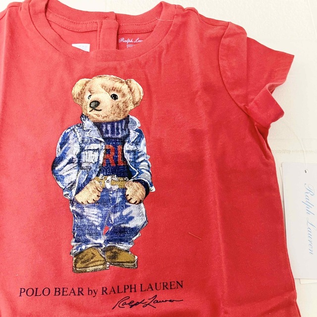 Ralph Lauren(ラルフローレン)の24m90cm  ラルフローレン ベア　半袖　赤 キッズ/ベビー/マタニティのキッズ服女の子用(90cm~)(Tシャツ/カットソー)の商品写真