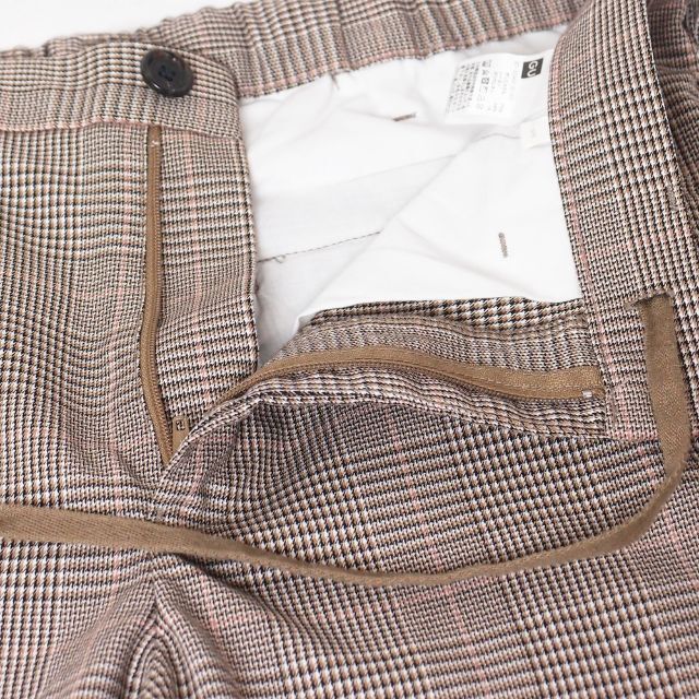 GU(ジーユー)のGU ジーユー グレンチェック テーパードアンクルパンツ ブラウン S メンズのパンツ(その他)の商品写真