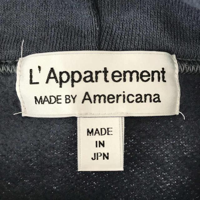 Americana / アメリカーナ | L'Appartement 別注 Logo Parka ロゴ プリント スウェット パーカー | F |  ネイビー | レディース