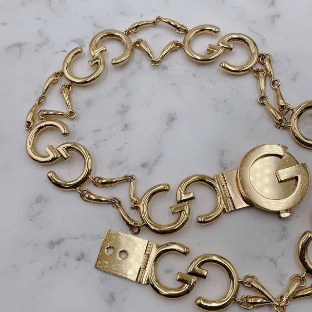 GUCCI チェーンベルト ゴールド グッチ GGロゴ-
