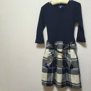 バーバリー(BURBERRY)の美品バーバリーブルーレーベルBurberry blue labelチェックワンピ(ひざ丈ワンピース)