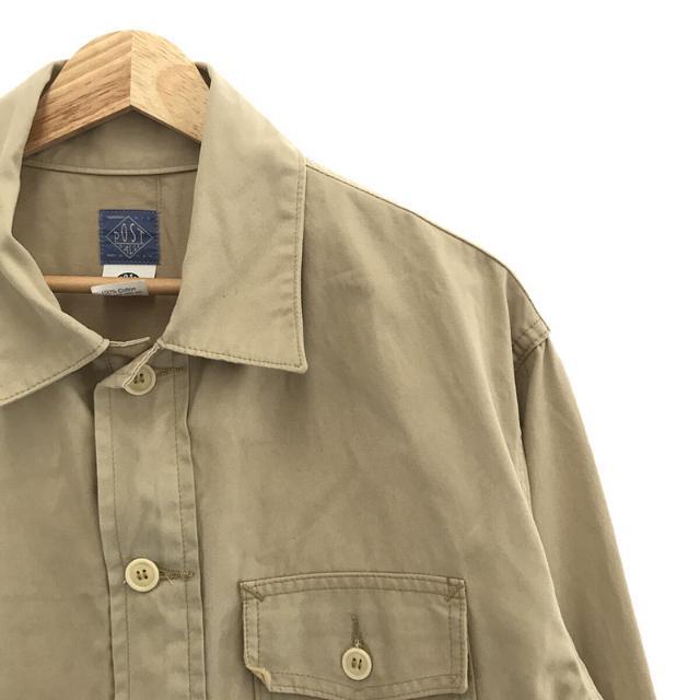POST O'ALLS / ポストオーバーオールズ | USA製 Town & Country コットン ツイル シャツ ジャケット カバーオール | L | ベージュ | メンズ
