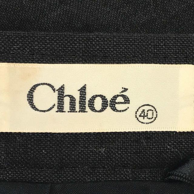 Chloe(クロエ)の【新品】  Chloe / クロエ | リネン スカート | 40 | ブラック | レディース レディースのスカート(ひざ丈スカート)の商品写真