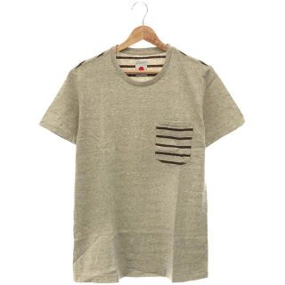 マーカ(marka)の【美品】  marka / マーカ | ボーダー ポケット 切替 Tシャツ | 2 | LIGHT GRAY | メンズ(Tシャツ/カットソー(半袖/袖なし))