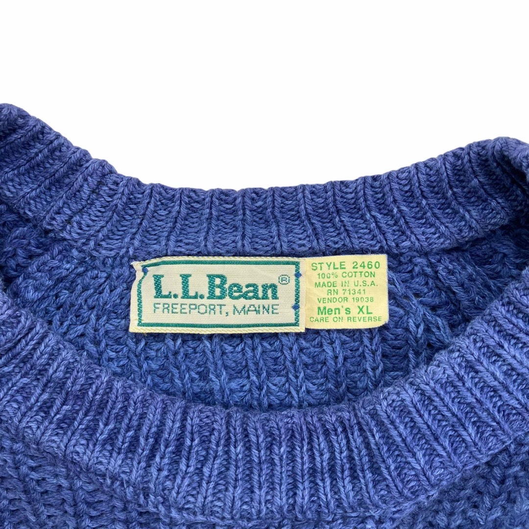 L.L.Bean(エルエルビーン)の80s USA製 L.L.Bean エルエルビーン ヴィンテージコットンニット メンズのトップス(ニット/セーター)の商品写真