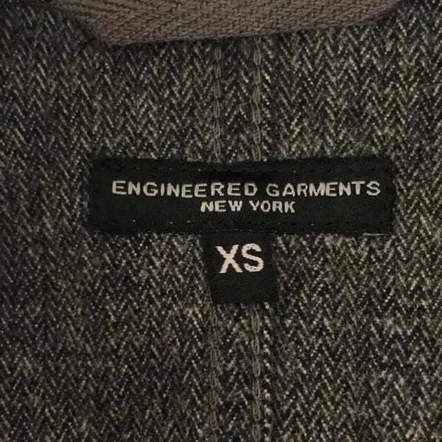 【美品】 Engineered Garments / エンジニアドガーメンツ | ベッドフォード ヘリンボーン ウッド ボタン エルボーパッチ  シングルブレスト ジャケット 袖裏柄切替 | XS | グレー | メンズ