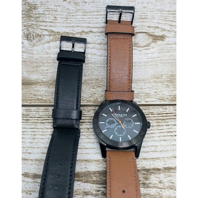 COACH - レア 動作品 コーチ 腕時計 メンズ COACH 2つレザーバンド