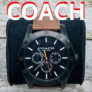 レア 動作品 コーチ 腕時計 メンズ COACH 2つレザーバンド 定価5万円