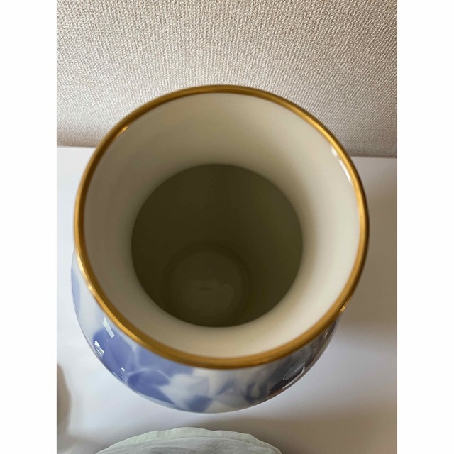大倉陶園花瓶ブルーローズ柄 花瓶大 手書き | www.innoveering.net
