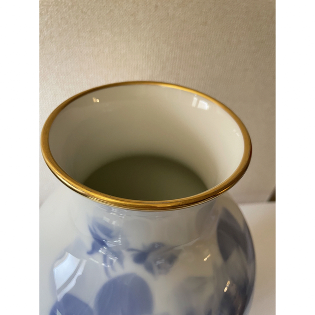 大倉陶園花瓶ブルーローズ柄 花瓶大 手書き | www.innoveering.net