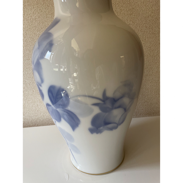 大倉陶園花瓶ブルーローズ柄 花瓶大 手書き | www.innoveering.net