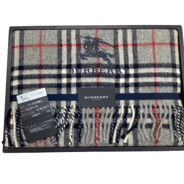 BURBERRY(バーバリー)の♪♪BURBERRY バーバリー ウールひざ掛け チェック グレー レディースのファッション小物(ストール/パシュミナ)の商品写真