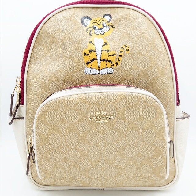 COACH(コーチ)の【新品】COACH リュック バッグパック シグネチャー 白 レディースのバッグ(リュック/バックパック)の商品写真