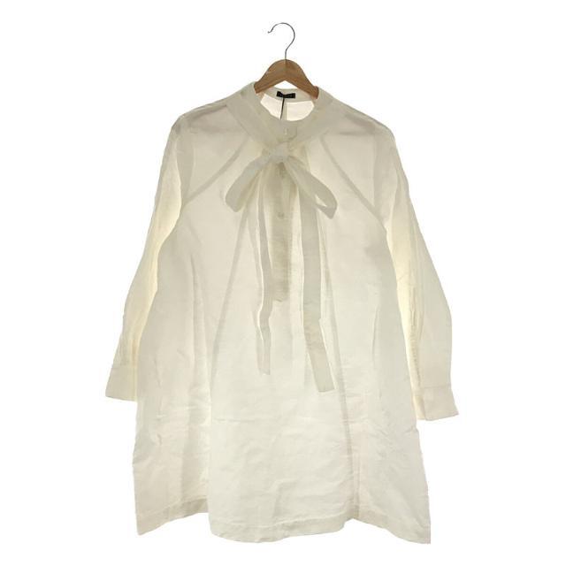 【美品】  LUDLOW / ラドロー | CLALINET fabric ボウタイ シャツ ワンピース | F | ホワイト | レディース
