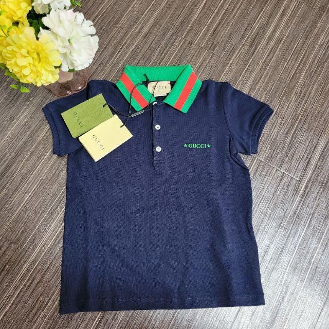 GUCCI ロゴ 刺繍 タグ付き ポロシャツ Tシャツ 首 虎のモチーフ