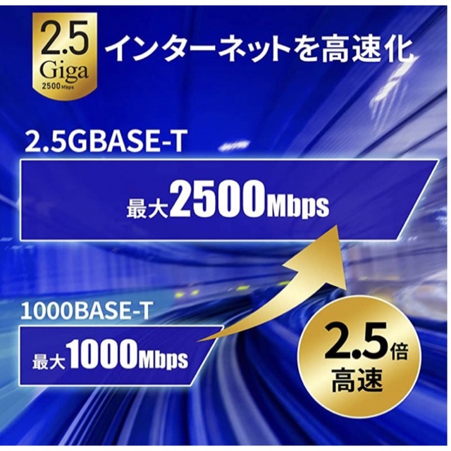 IODATA(アイオーデータ)のI・O DETA 2.5G 有線LANアダプター(ETQG-US3) スマホ/家電/カメラのPC/タブレット(PC周辺機器)の商品写真