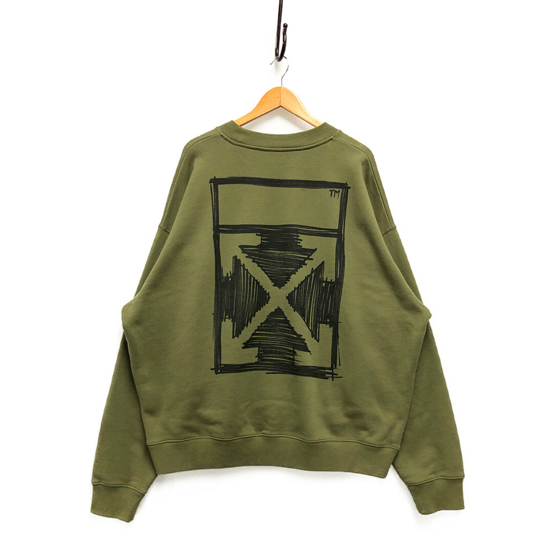 OFF-WHITE オフホワイト 品番 OMBA054F21FLE014 NAGATIVE ARROW スウェット オリーブ サイズXXL 正規品 / 30925