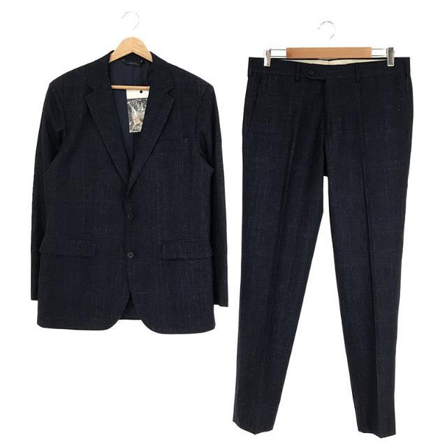 【美品】 BROOKS BROTHERS / ブルックスブラザーズ | USA製 1818ライン セットアップ スーツ CANONICO カノニコ社製 ウール シルク リネン チェック2B テーラード ジャケット スラックス | 40/34 | ネイビー | メンズ | フリマアプリ ラクマ