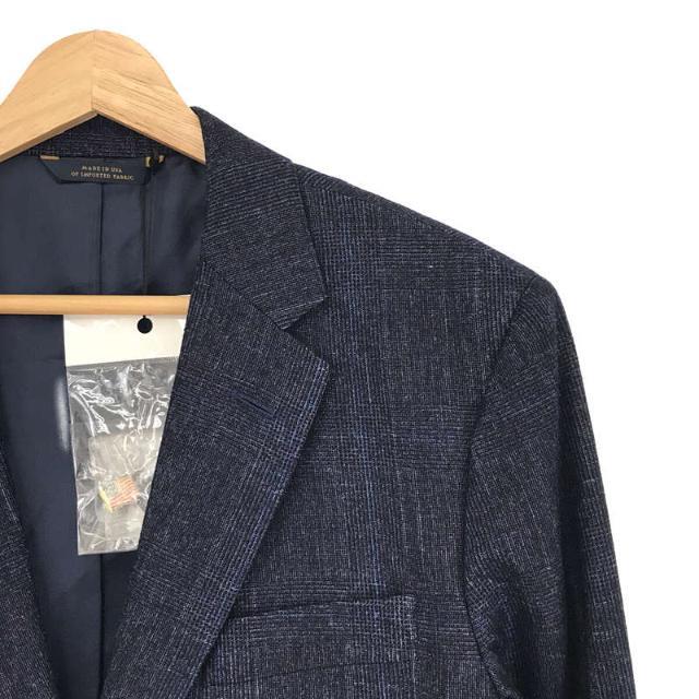 【美品】  BROOKS BROTHERS / ブルックスブラザーズ | USA製 1818ライン セットアップ スーツ CANONICO カノニコ社製 ウール シルク リネン チェック2B テーラード ジャケット スラックス | 40/34 | ネイビー | メンズ