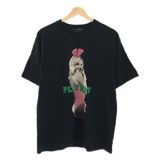 ヒステリックグラマー(HYSTERIC GLAMOUR)の【美品】  HYSTERIC GLAMOUR / ヒステリックグラマー | タグ付き × PLAYBOY プレイボーイ PLAYMATE ASHLEY プリント Tシャツ 02223CT10 | L | ブラック | メンズ(Tシャツ/カットソー(半袖/袖なし))