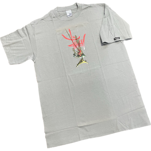 【STUSSY】90s old stussy カスタメイドTシャツ 灰 L 新品