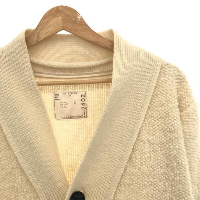 sacai / サカイ | 2020AW | Wool Knit Cardigan アシンメトリー ウール ニット カーディガン | 1 | ホワイト | メンズ
