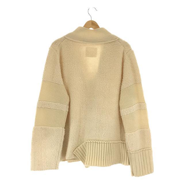 sacai / サカイ | 2020AW | Wool Knit Cardigan アシンメトリー ウール ニット カーディガン | 1 | ホワイト | メンズ