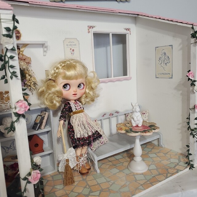 専用品】ピンク瓦屋根*ガーデン小屋*ドールハウス*ハンドメイド*プチ