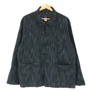 ポストオーバーオールズ(POST OVERALLS)の【美品】  POST O'ALLS / ポストオーバーオールズ | POST CHINOIS ポスト シノワ イカット デニム フレンチ チャイナ ジャケット | M | インディゴ | メンズ(その他)