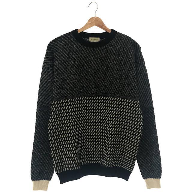 FACTOTUM / ファクトタム | 7G Alpaca Wool Allan Pattern Crew Knit アルパカ ウール アラン  パターン ジャガード クルーネック ニット セーター | 46 | ブラック | メンズ | フリマアプリ ラクマ