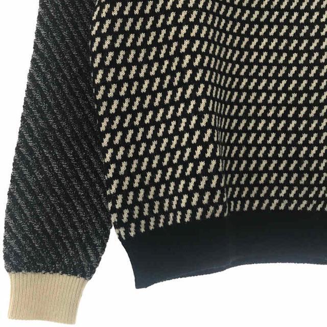 FACTOTUM / ファクトタム | 7G Alpaca Wool Allan Pattern Crew Knit アルパカ ウール アラン  パターン ジャガード クルーネック ニット セーター | 46 | ブラック | メンズ