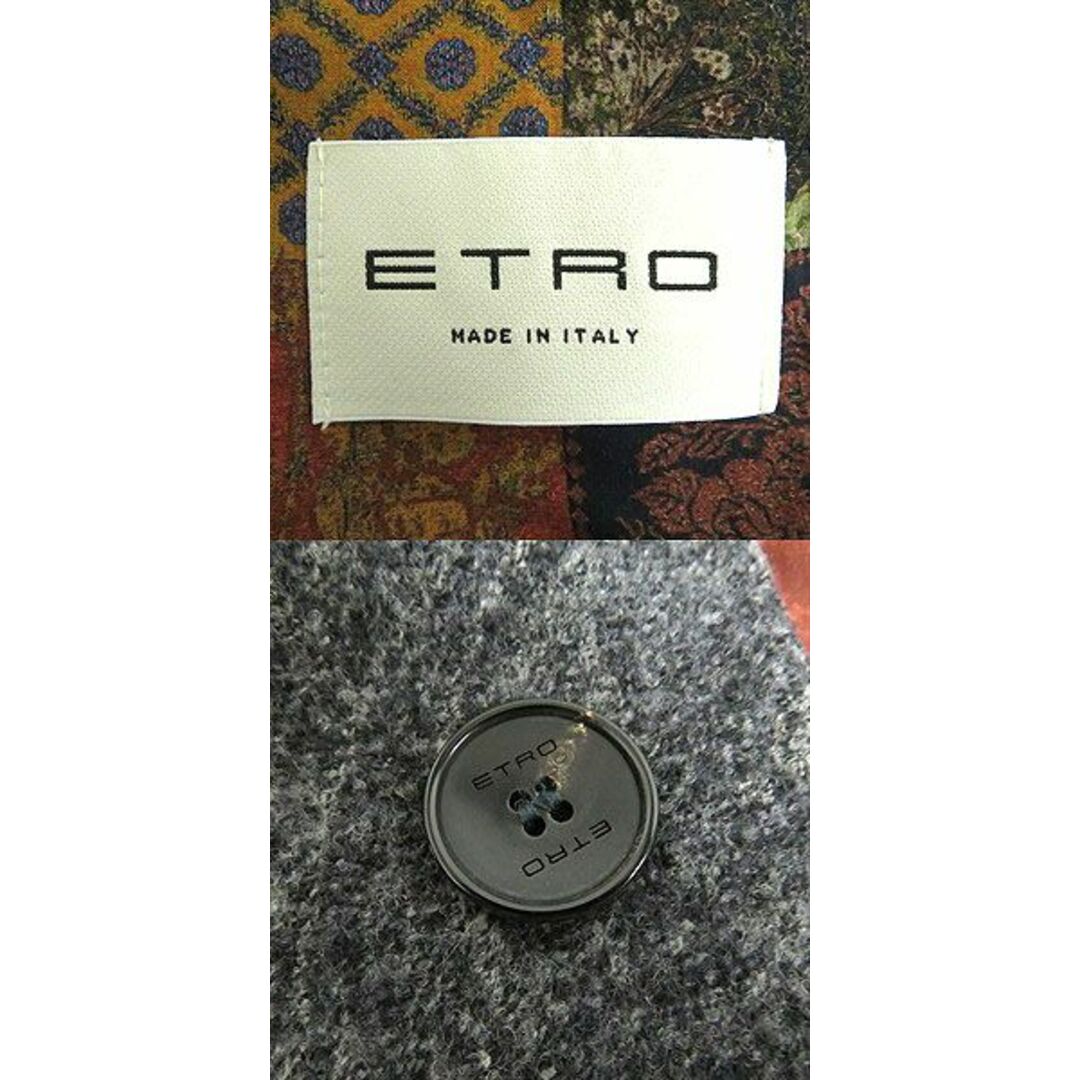 極美品□18AW ETRO/エトロ ペイズリー 総柄 フライフロント ロゴボタン