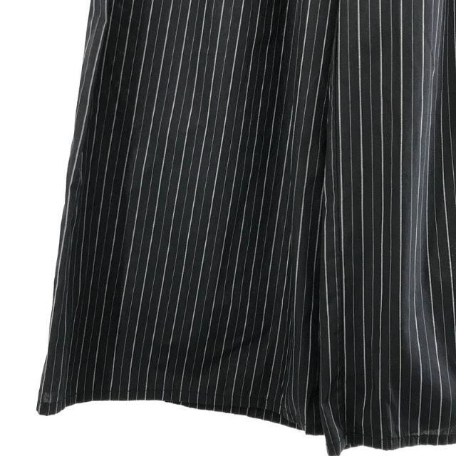 【美品】 MM6 Maison Margiela / エムエムシックスメゾンマルジェラ | イタリア製 コットン ストライプ 2タック ワイド スラックス パンツ | 38 | BLACK | レディース