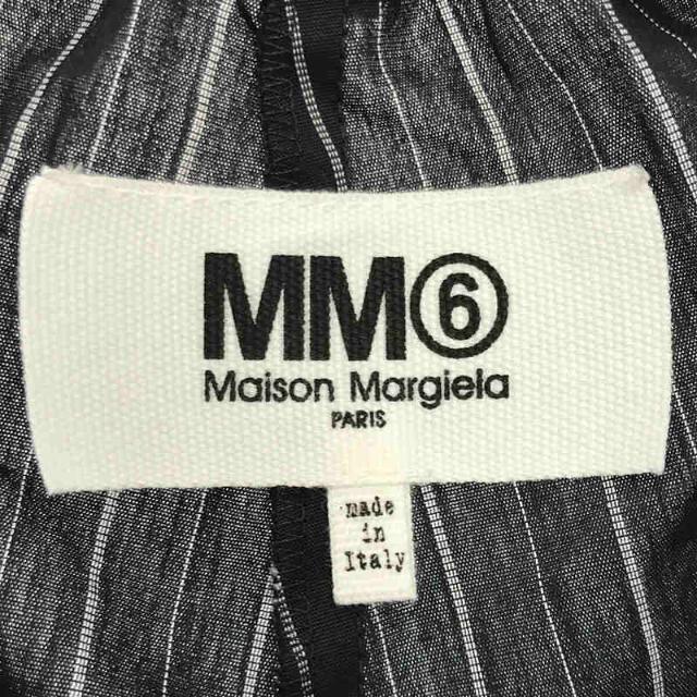 【美品】  MM6 Maison Margiela / エムエムシックスメゾンマルジェラ | イタリア製 コットン ストライプ  2タック ワイド スラックス パンツ | 38 | BLACK | レディース