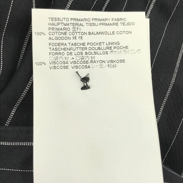 【美品】 MM6 Maison Margiela / エムエムシックスメゾンマルジェラ | イタリア製 コットン ストライプ 2タック ワイド スラックス パンツ | 38 | BLACK | レディース
