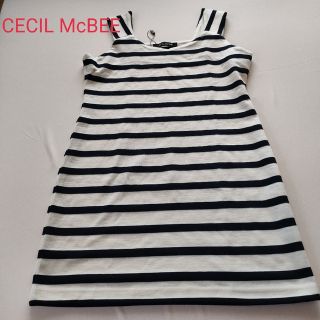 セシルマクビー(CECIL McBEE)のCECIL McBEE　セシルマクビー　カットソー　ノースリーブ　ボーダー(カットソー(半袖/袖なし))