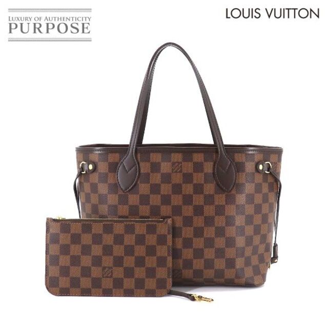 未使用 ルイ ヴィトン LOUIS VUITTON ダミエ ネヴァーフル PM トート バッグ エベヌ ブラウン N41359 ゴールド 金具 VLP 90181934