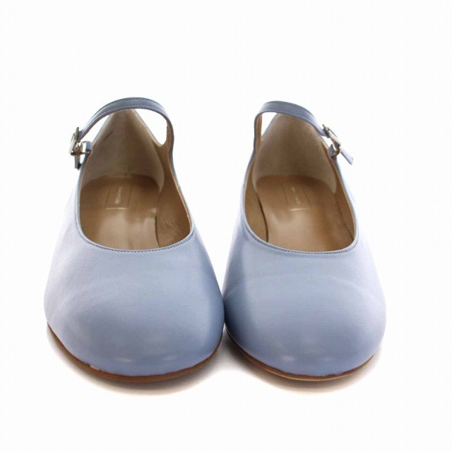 Odette e Odile(オデットエオディール)のオデットエオディール アローズ パンプス ラウンドトゥ レザー 24cm 水色 レディースの靴/シューズ(ハイヒール/パンプス)の商品写真