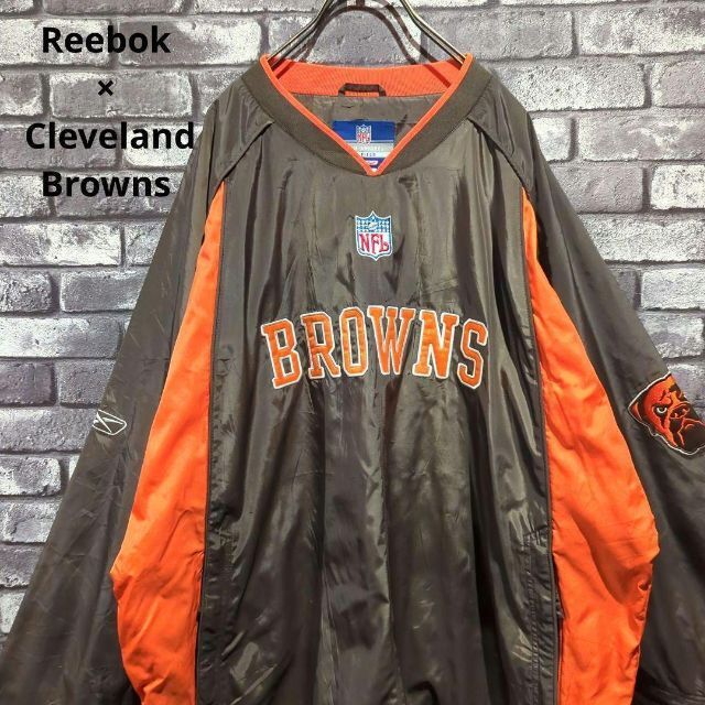 Reebok - 希少‼リーボック/ NFL ブラウンズ ナイロンプルオーバー